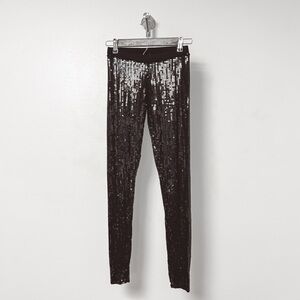 Max 2000's Low Rise Tight Ankle‎ Length Sequin Leggings Black Small